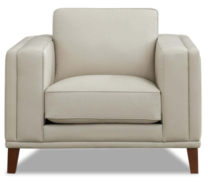 Fauteuil Lyon de Hydeline en cuir - vanille