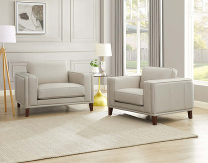 Fauteuil Lyon de Hydeline en cuir - vanille