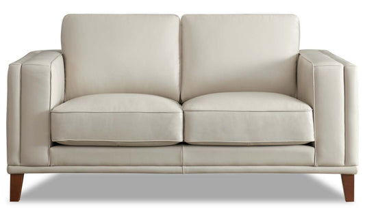 Hydeline Lyon Leather Loveseat - Vanille|Cause Lyon de Hydeline en cuir - vanille