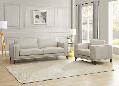 Fauteuil Lyon de Hydeline en cuir - vanille