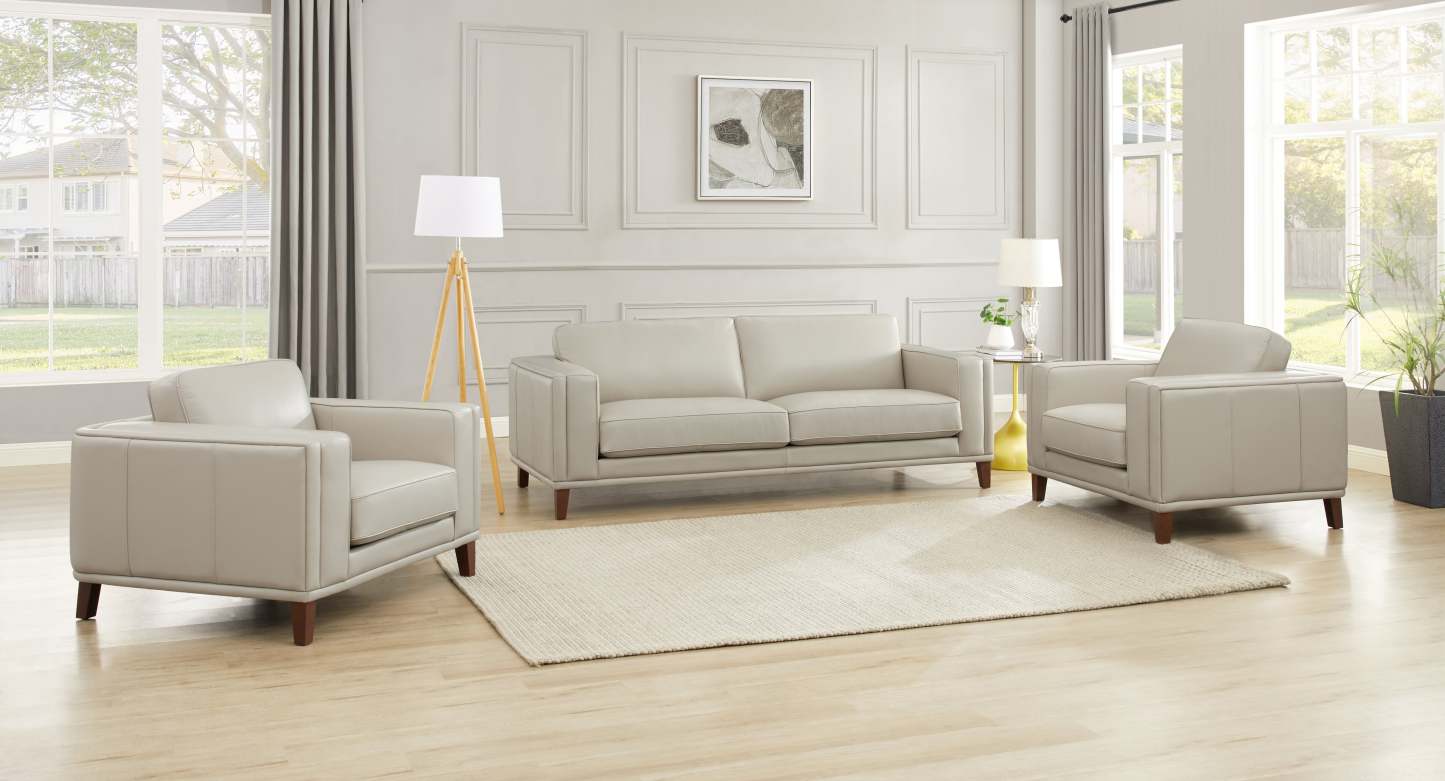Sofa Lyon de Hydeline en cuir - vanille