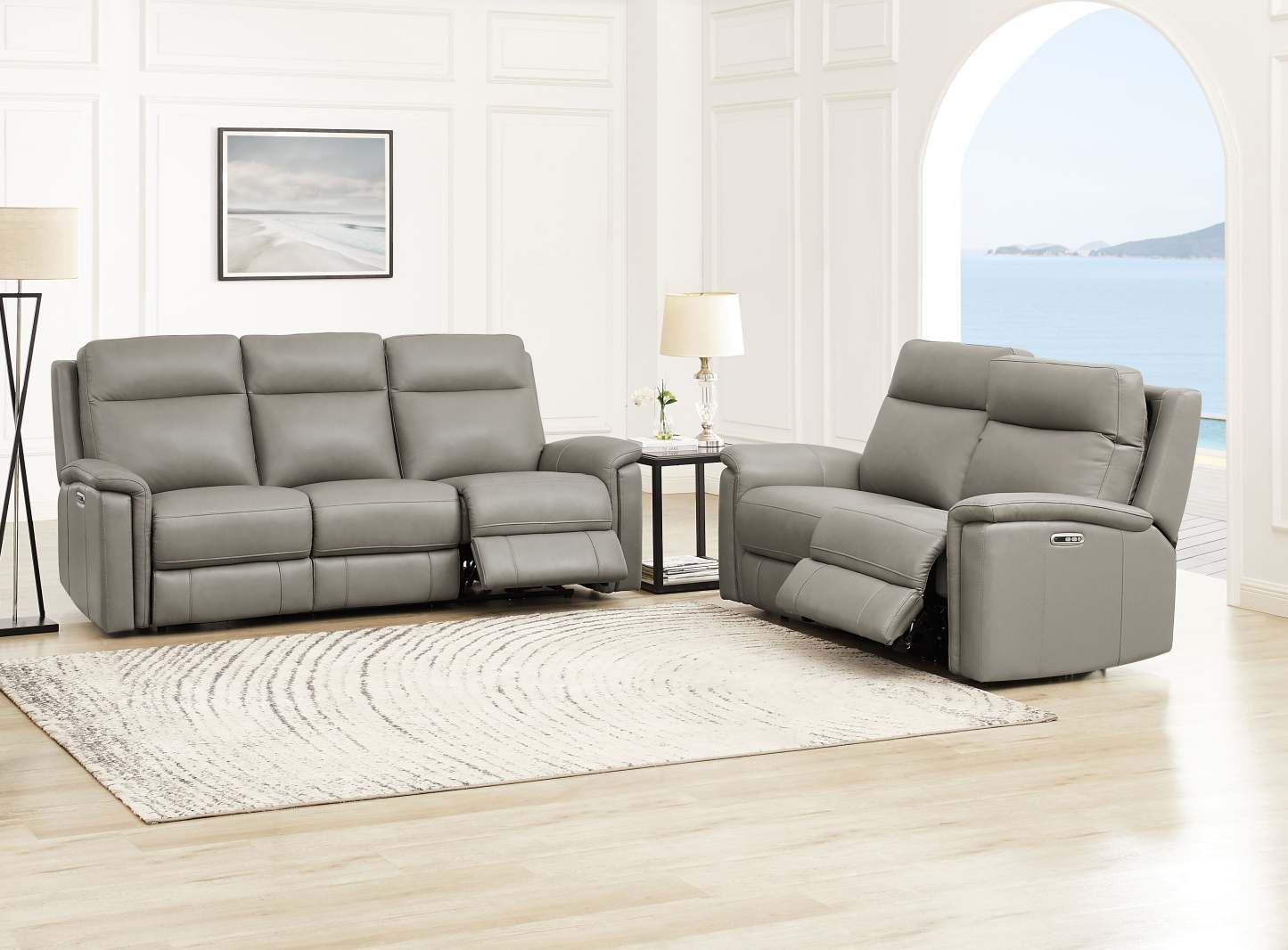 Hydeline Stanfield Power Reclining Loveseat - Grey|Cause à inclinaison électrique Stanfield de Hydeline - grise