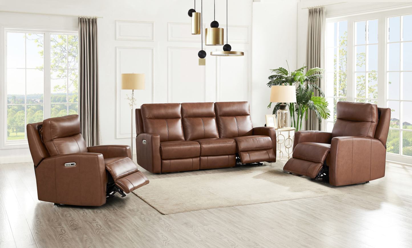 Hydeline Vienna Power Reclining Loveseat - Brown|Causeuse à inclinaison électrique Vienna de Hydeline - brune