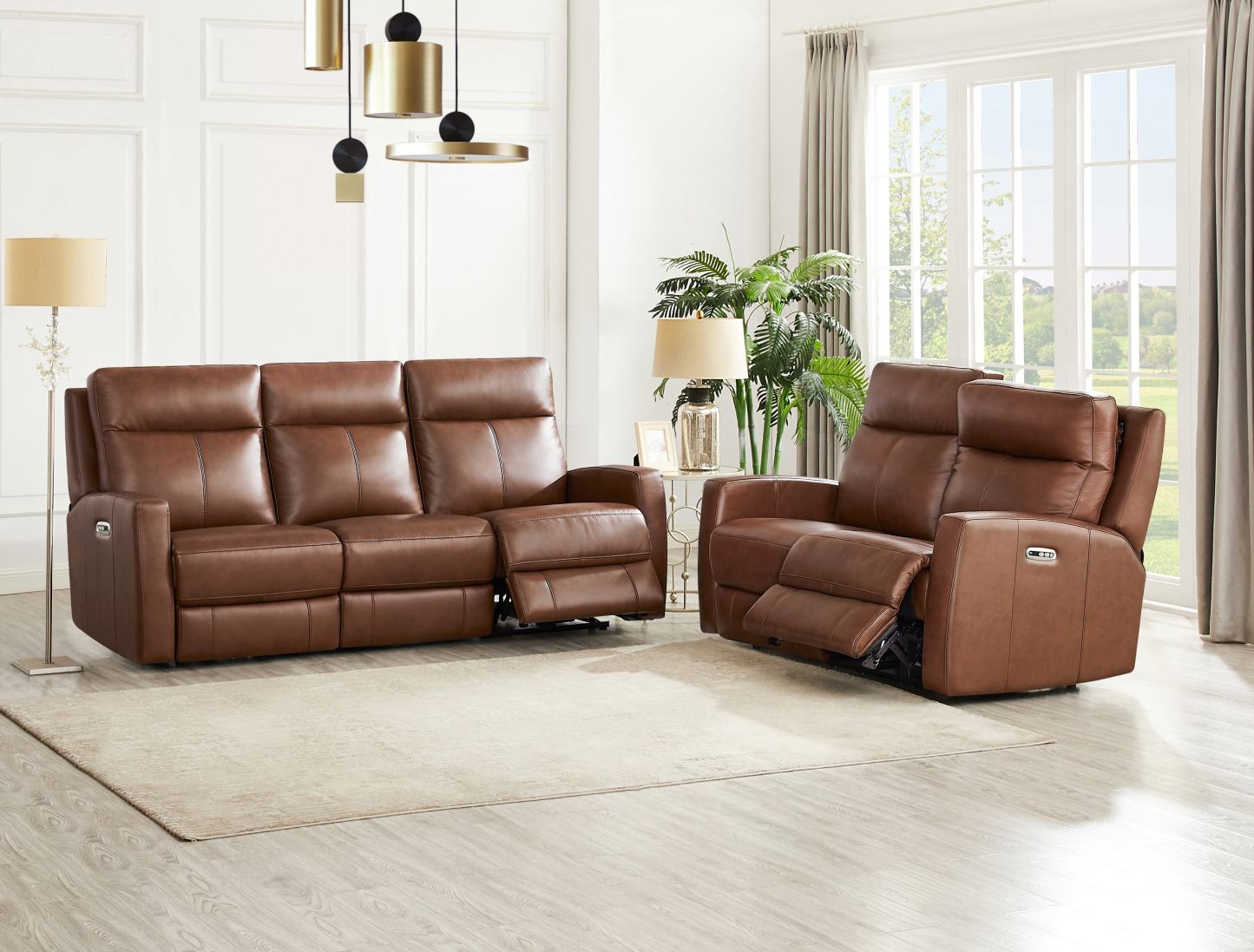 Hydeline Vienna Power Reclining Loveseat - Brown|Causeuse à inclinaison électrique Vienna de Hydeline - brune
