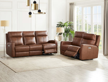 Hydeline Vienna Power Reclining Loveseat - Brown|Causeuse à inclinaison électrique Vienna de Hydeline - brune