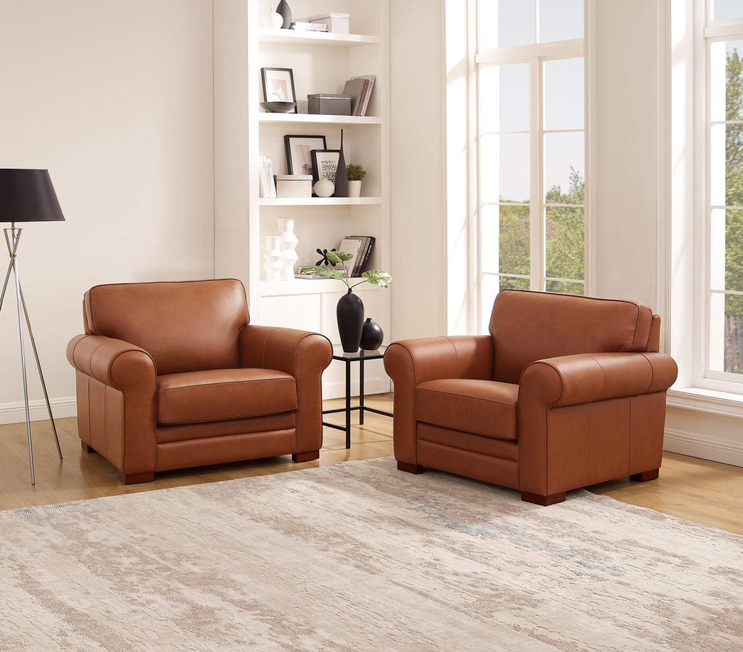 Fauteuil Brookfield de Hydeline en cuir - brun