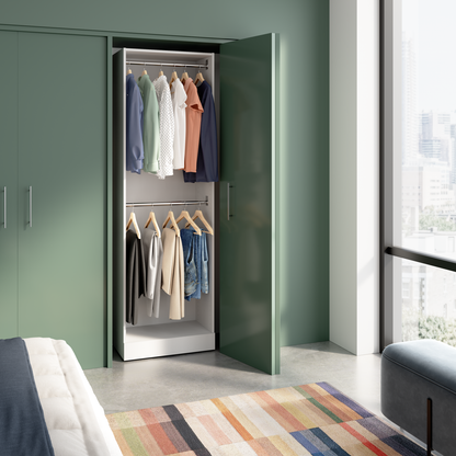 Bestar Florence 25 Modular Double Hanging Closet System - White|Système de garde-robe modulaire à 2 espaces pour suspension Florence de Bestar de 25 po - blanc