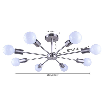 Plafonnier semi-encastré Sputnik noir/doré, idéal pour salon, cuisine, bureau, chambre ou hall d'entrée.