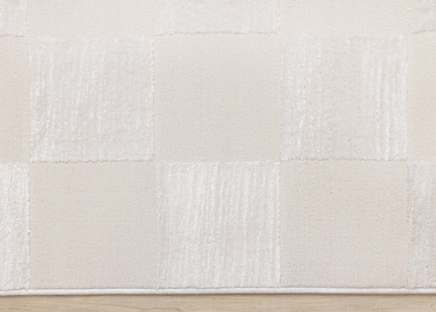 Tapis Leonardo blanche et grise à motif de carreaux - 5 pi 3 po x 7 pi 7 po