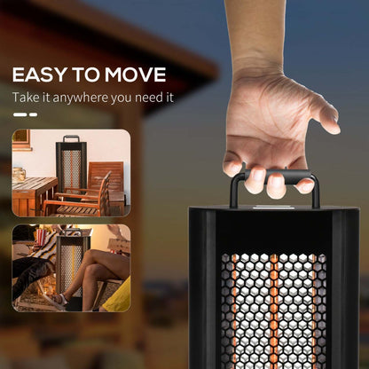 Outsunny Chauffe-terrasse Électrique Avec Éblouissement Ultra-faible Et 6 Réglages De Chaleur, 1200w Alliage D'Aluminium Frees|Outsunny Electric Patio Heater With Ultra-faible Eblouissement Et 6 Réglages De Chaleur, 1200w Aluminum Alloy