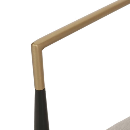 Ensemble de 2 chaises de salle à manger Mila avec tissu rembourré et structure en métal - Beige et noir | Ensemble De 2 Chaises De Salle À Manger Mila Avec Revêtement En Tissu Et Structure En Métal - Beige Et Noir