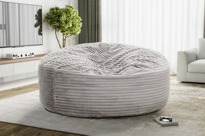 Sealy Kade Corduroy High Density Foam Bean Bag Chair - Grey|Fauteuil poire Kade de Sealy en velours tricoté avec mousse à haute densité - gris