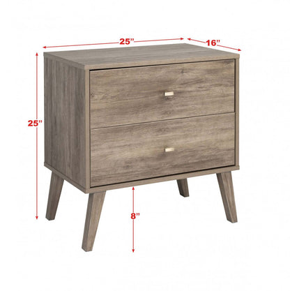 Milo 2-Drawer Nightstand - Drifted Grey|Table de nuit Milo à 2 tiroirs - gris délavé