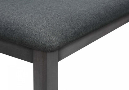 Banc rectangulaire bois tissu salle à manger cuisine entrée gris transitionnel|Banc rectangulaire gris en bois et en tissu de style transitionnel pour la salle à manger, la cuisine et l'entrée