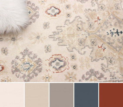 Carpette longue Rococo ivoire - 2 pi 8 po x 8 pi 2 po