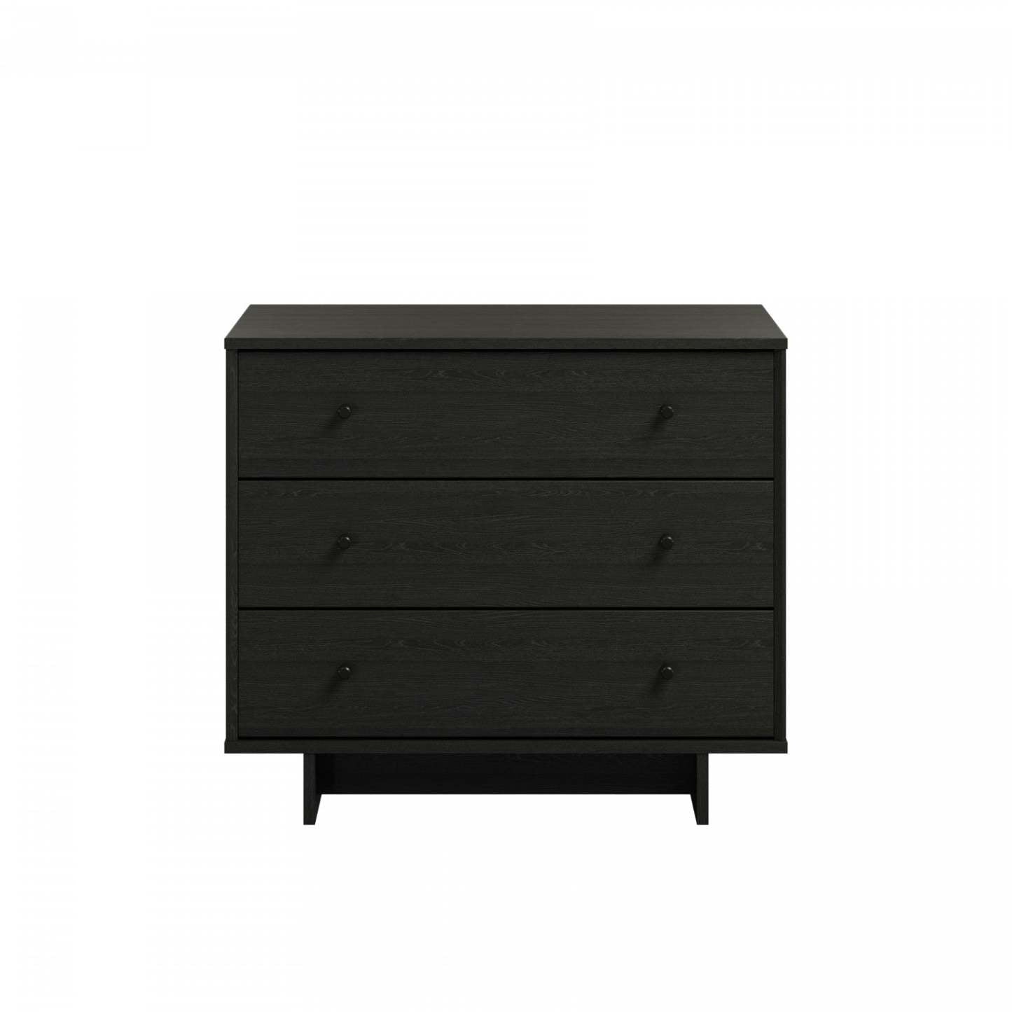 Table de nuit Finnley à 3 tiroirs - Chêne noir | Finnley Table De Nuit A 3 Tiroirs – Chêne Noir