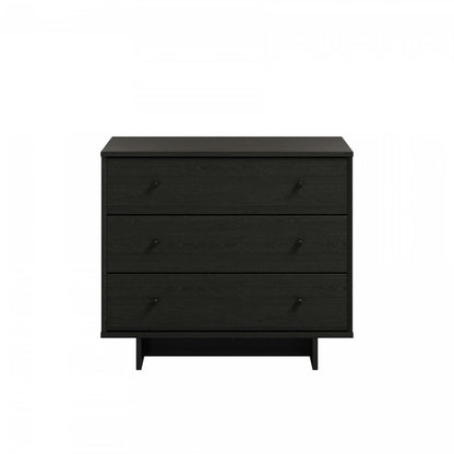 Table de nuit Finnley à 3 tiroirs - Chêne noir | Finnley Table De Nuit A 3 Tiroirs – Chêne Noir