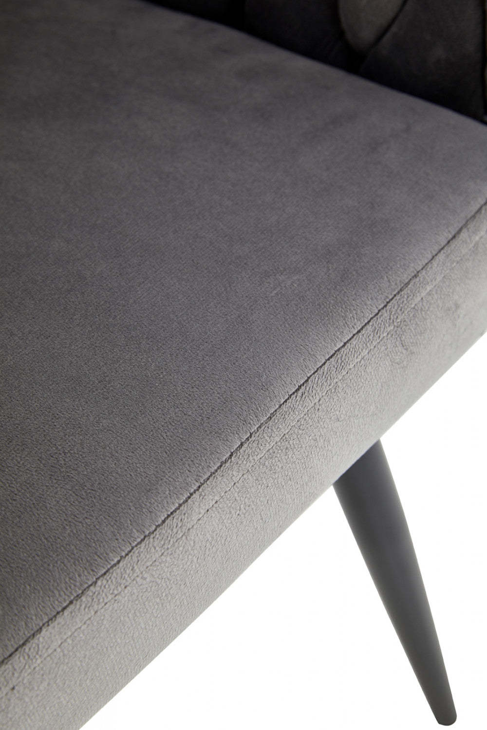 Chaise de salle à manger avec accoudoirs Hildy en velours gris foncé (ensemble de 2) | Fauteuil de salle à manger Hildy Accent, velours gris foncé (ensemble de 2)