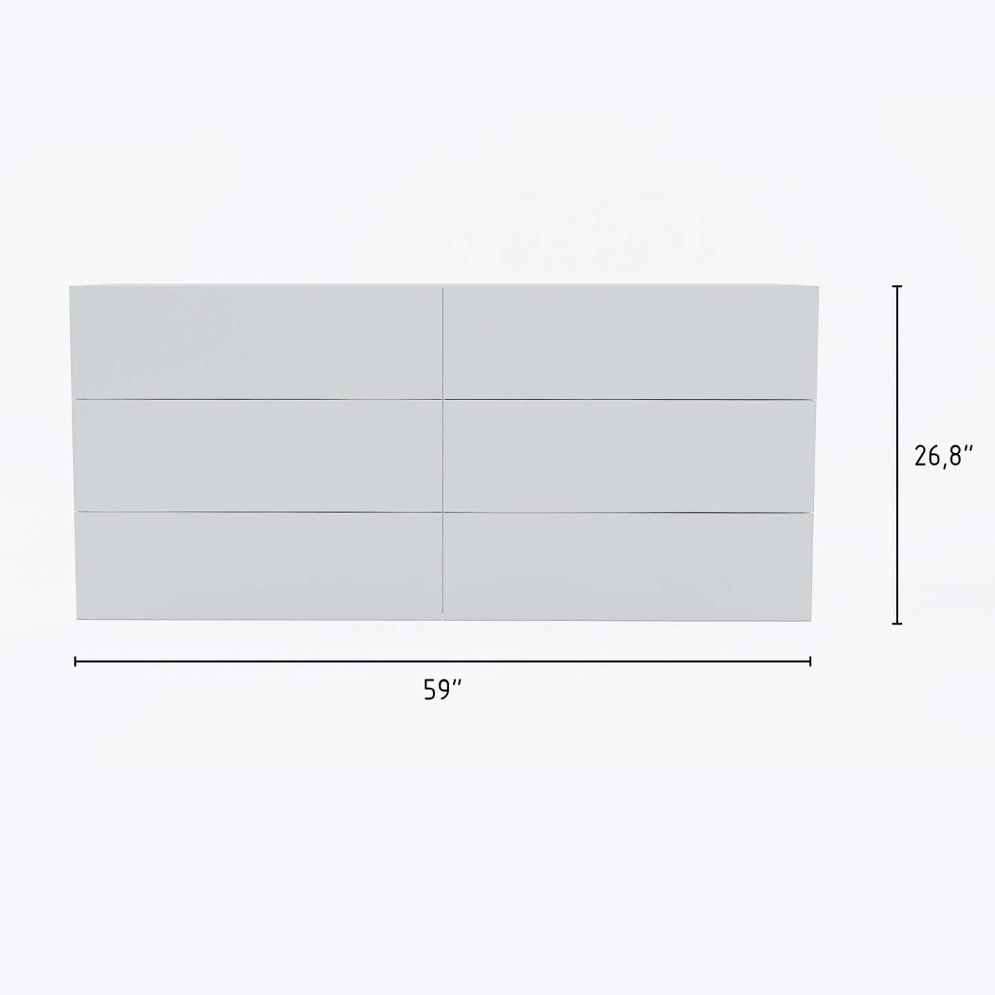 Nordika James 6-Drawer Dresser - Blanc|Commode James Nordika à 6 tiroirs - blanche