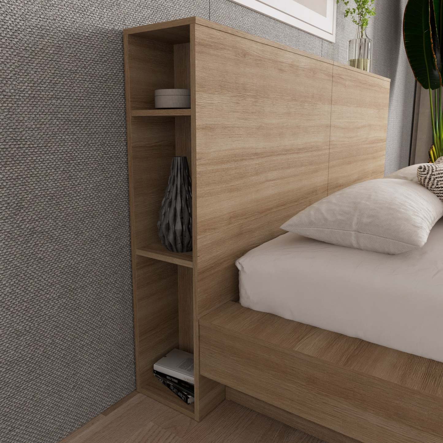 Nordika Marconi Queen Headboard - Brown Oak|Tête de lit Marconi Nordika - chêne brun