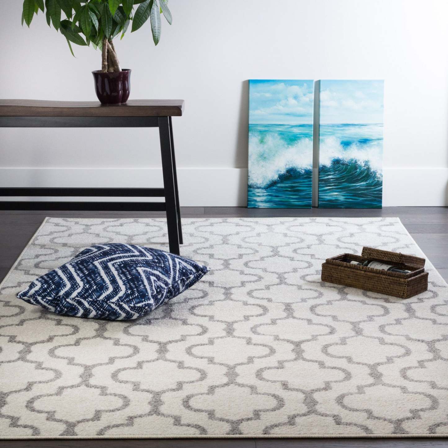 Tapis Lav Lat Blanc 5x8|Carpette Lav blanche 5 x 8|D80GZP6S