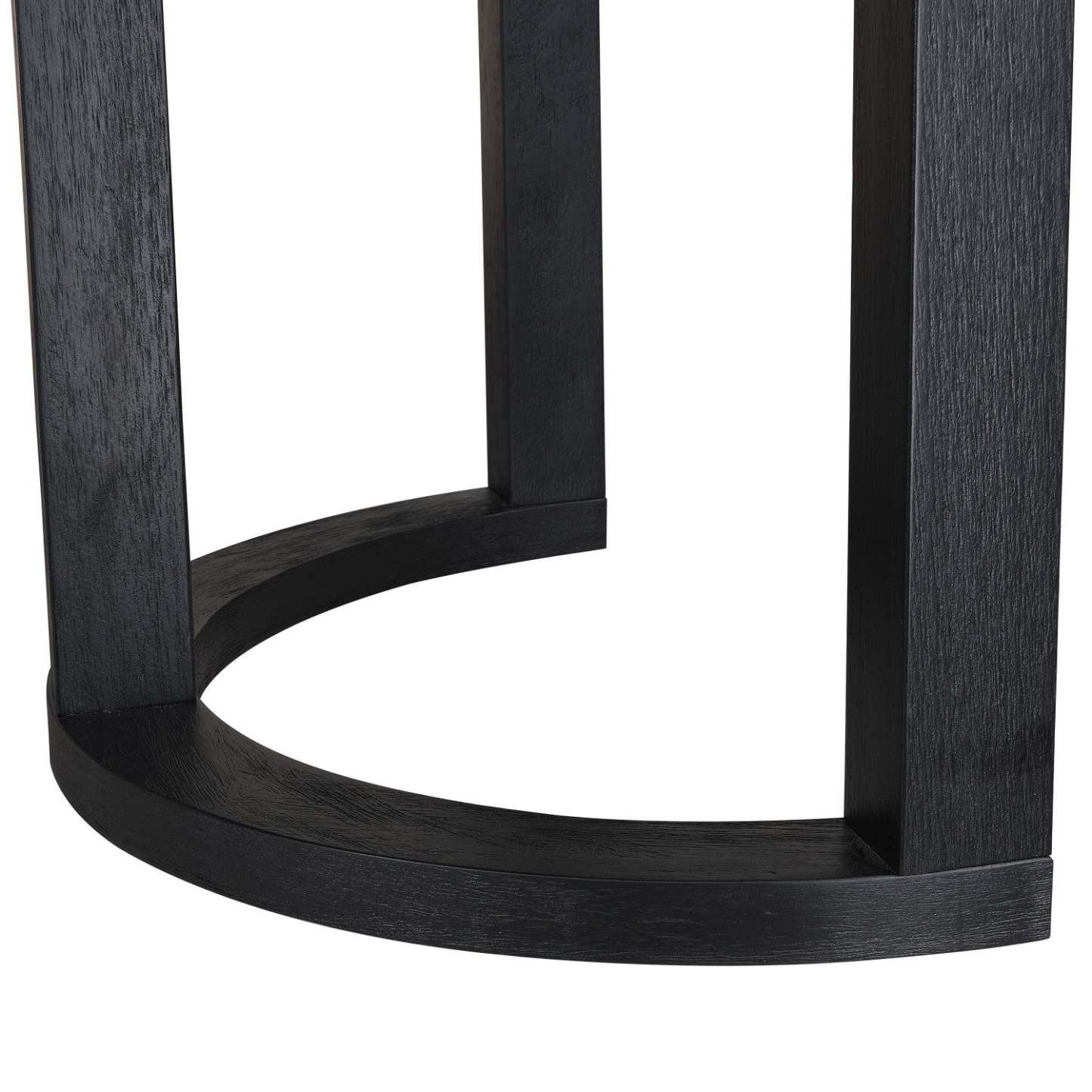 Table À Manger Ethan Avec Base En U, Bois Massif Et MDF, 95 Po De Large - Noir