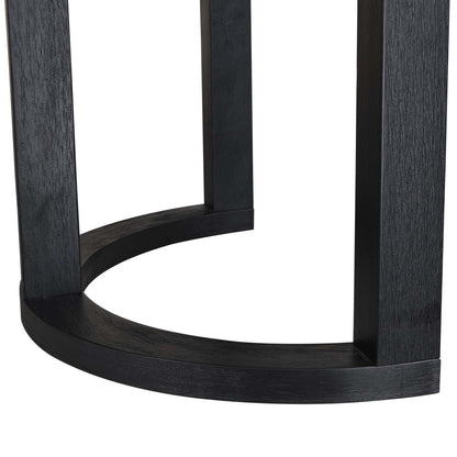 Table À Manger Ethan Avec Base En U, Bois Massif Et MDF, 95 Po De Large - Noir