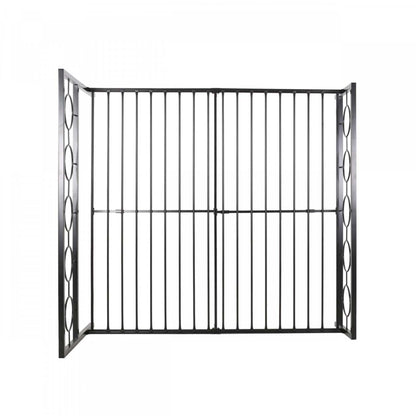 Cadre de lit Robert en métal avec tête et pied de lit au design circulaire, taille King, noir | Robert Cadre de lit en métal avec tête et pied de lit au design circulaire, taille King, noir