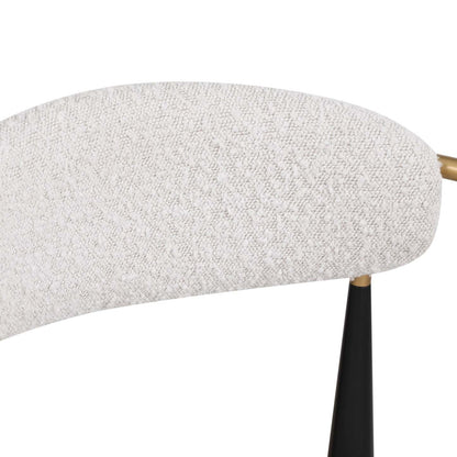 Ensemble de 2 chaises de salle à manger Mila avec tissu rembourré et structure en métal - Blanc et noir | Ensemble De 2 Chaises De Salle À Manger Mila Avec Revêtement En Tissu Et Structure En Métal - Blanc Et Noir