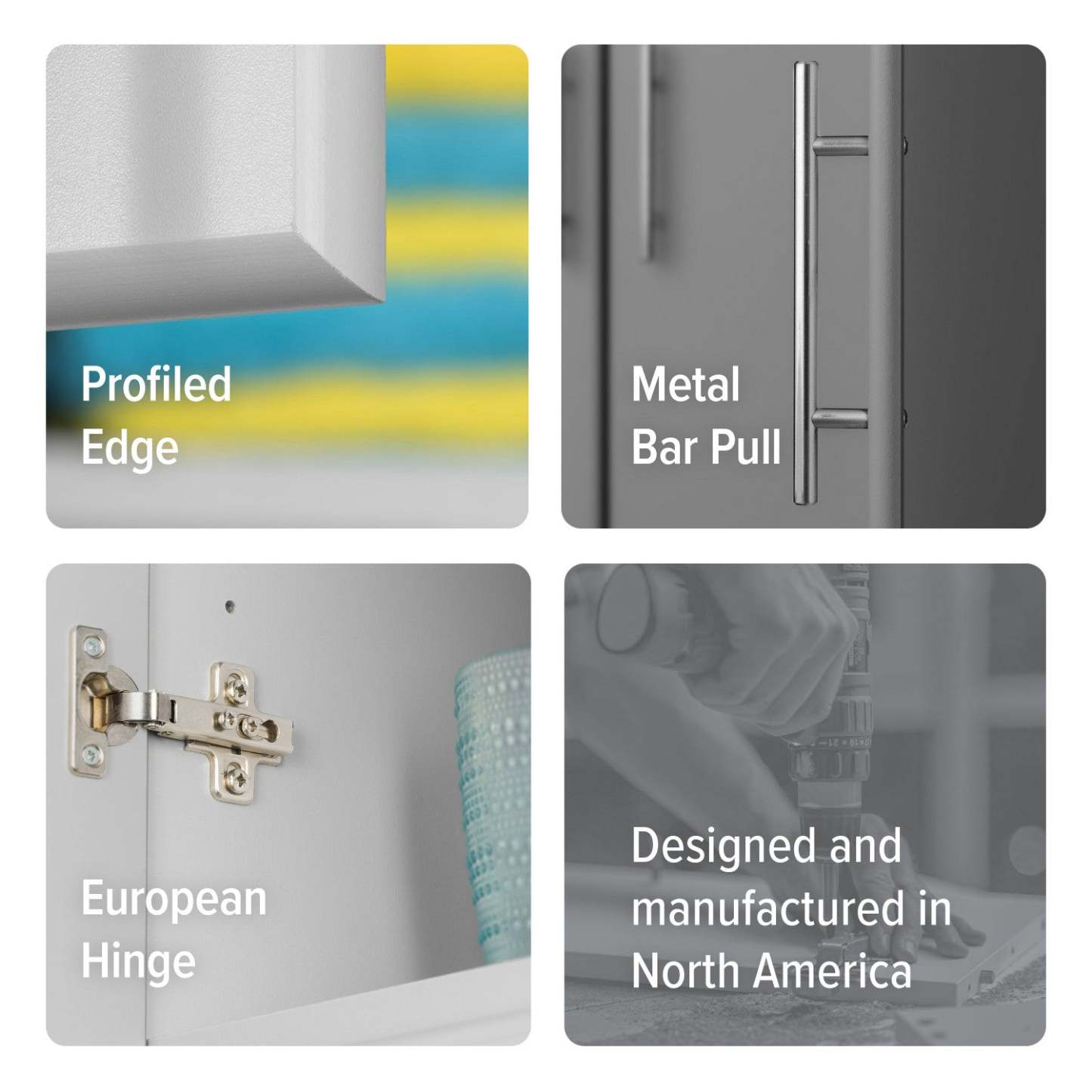 Elite 54 Wall Cabinet - Gris|Armoire murale Elite de 54 po - grise