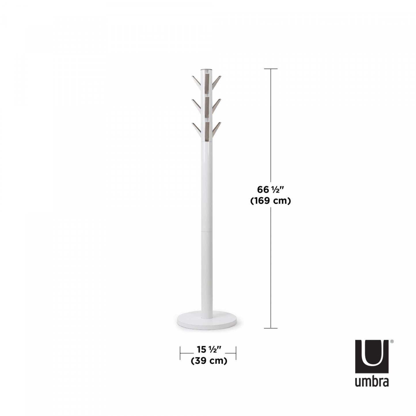 Umbra Modern Wood Flapper Coat Rack - Blanc|Portemanteau moderne Flapper de Umbra en bois - blanc