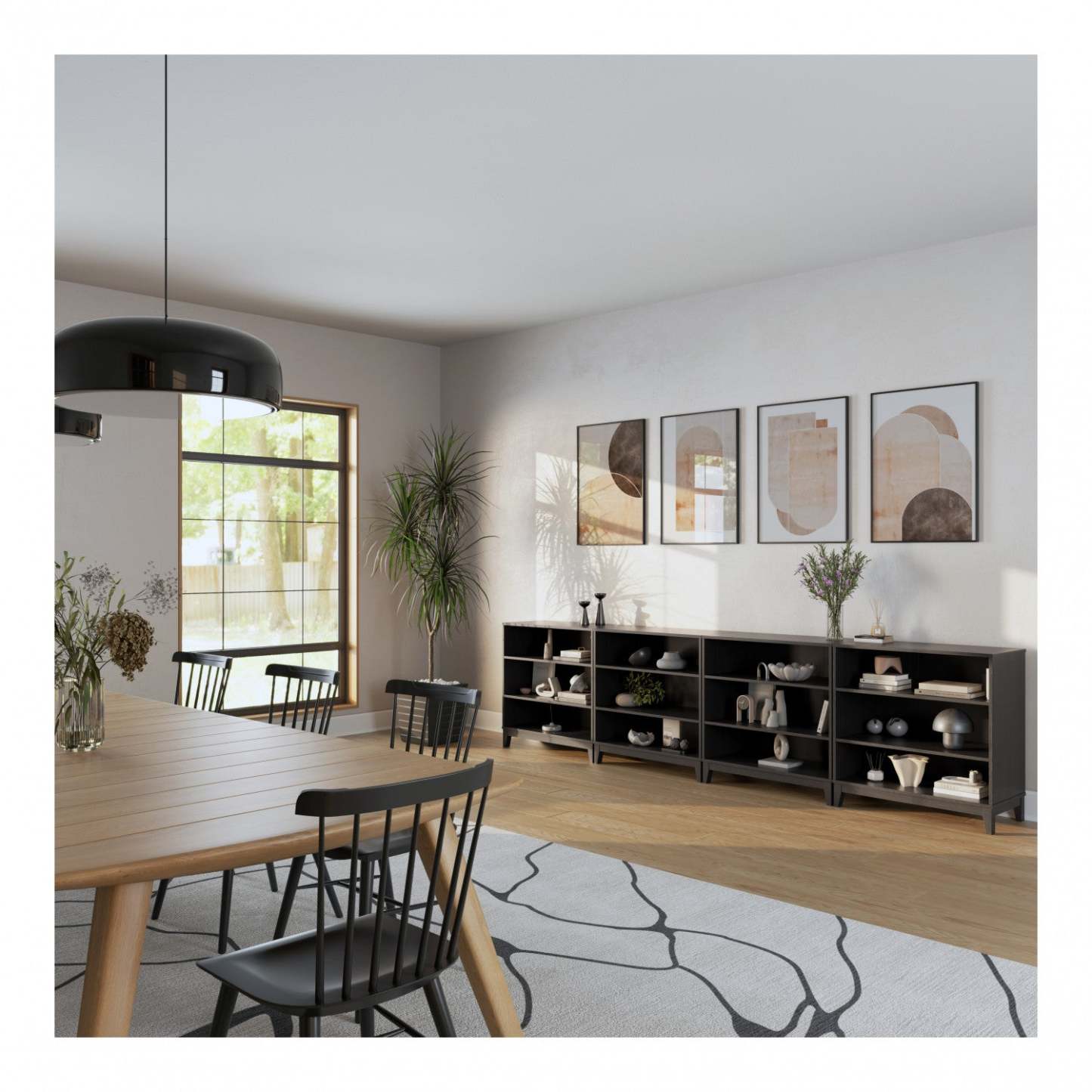 Bibliothèque à 2 tablettes réglables Modulr - Chêne noir | Modulr Bibliothèque A 2 Tablettes Réglables – Chêne Noir