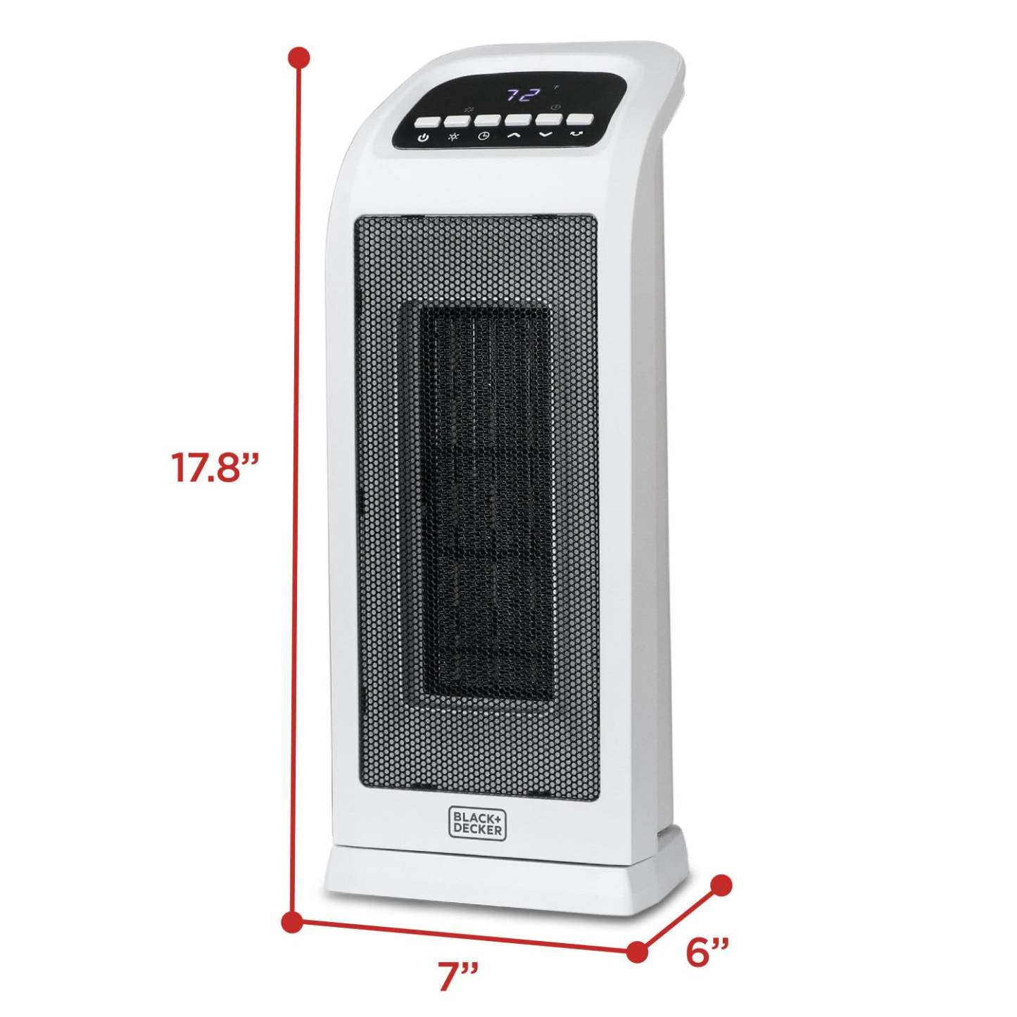 Tour chauffante oscillante en céramique Black+Decker 18,7 avec télécommande | Radiateur tour oscillant Black+Decker de 18,7 po avec éléments en céramique et télécommande
