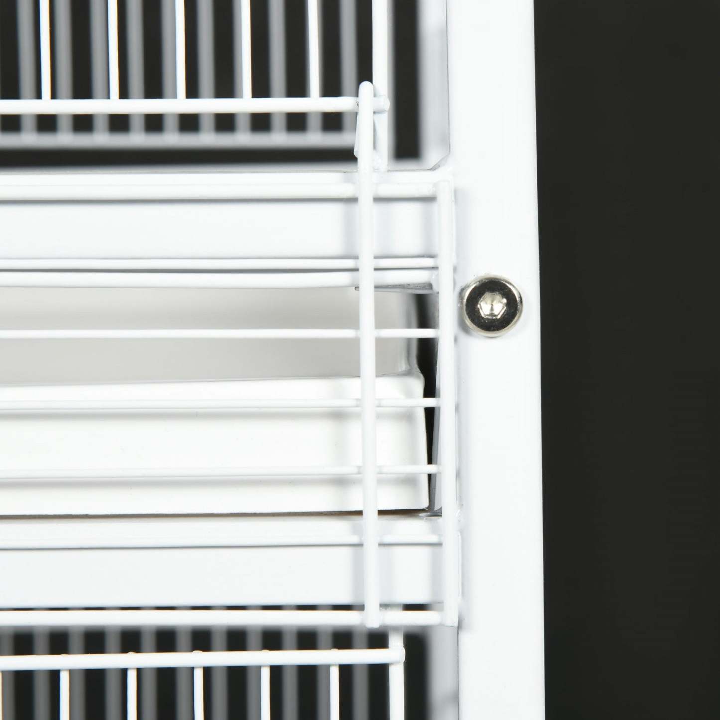 Pawhut Mangeoire Cage A Oiseaux En Metal Forge Avec Support Roulant Perchoirs Contenants Alimentaire Roues 67 H