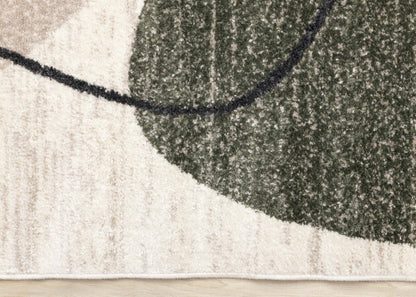 Tapis géométrique Marley Green Yellow Taupe - 7'10 x 10'6|Carpette Marley verte, jaune et taupe à motif géométrique - 7 pi 10 po x 10 pi 6 po