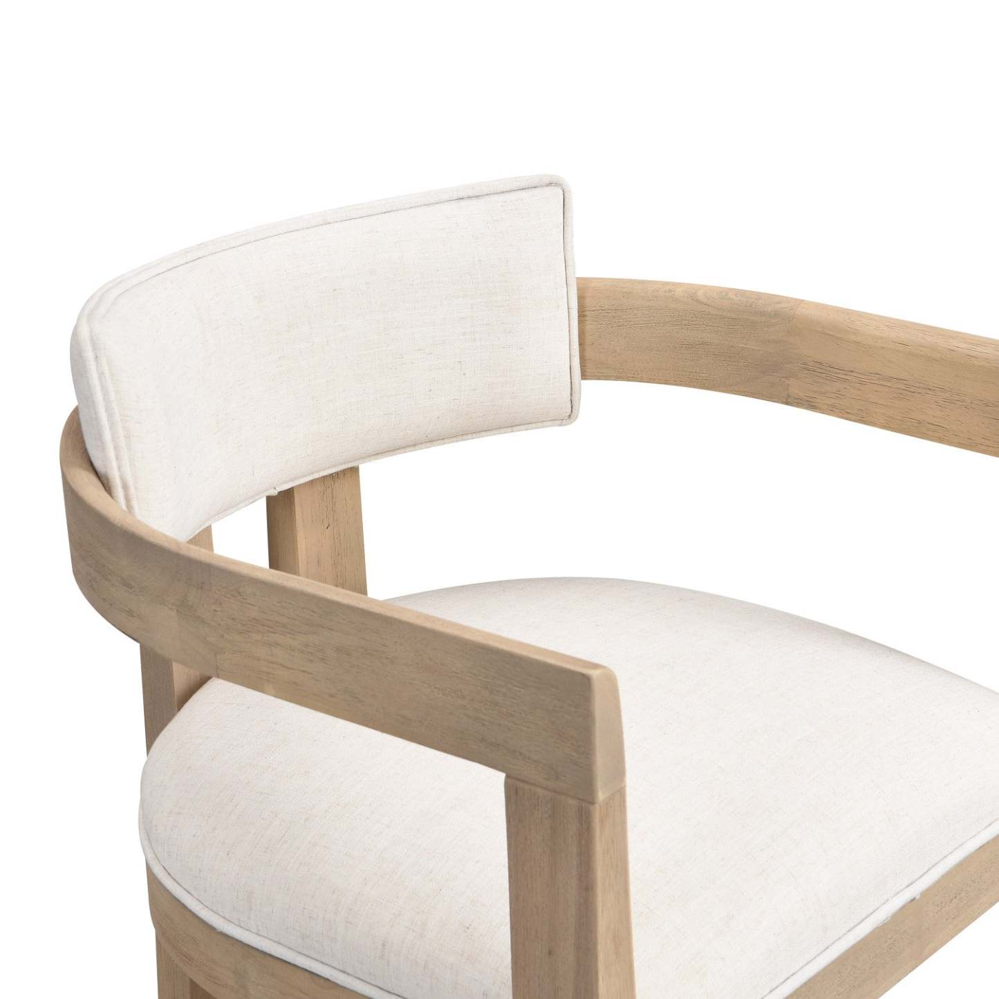 Tiffany 26 Ensemble De 2 Tabourets (Hauteur De Comptoir) Avec Structure En Bois Massif, Tissu Aspect Lin - Fini Naturel