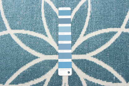 Tapis Terali turquoise lavable en machine - 6'0 x 9'0|Tapis Terali turquoise lavable à la machine - 6 pi 0 po x 9 pi 0 po|D86FTSCF