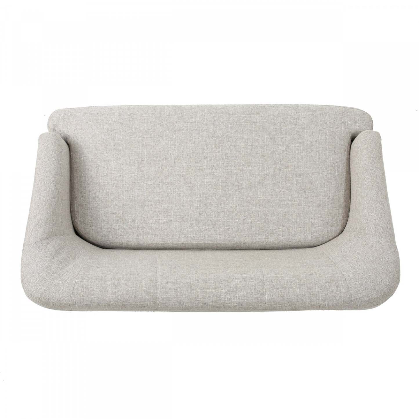 Zona Linen-look Fabric Loveseat With Flared Wood Legs - Beige | Causeuse Zona En Tissu aspect lin Avec Pattes Évasées En Bois - Beige