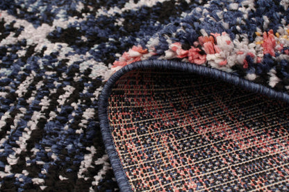 Tapis abstrait bleu marine Makondo - 6'7 x 9'6|Carpette Makondo abstrait bleu marin - 6 pi 7 pox 9 pi 6 po| D28IL4RE