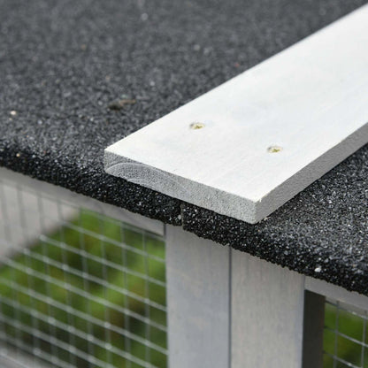 Pawhut Grand Enclos Exterieur Pour Chat, Maison Pour Chat Etanche Avec Toit En Bitume, Cagette En Bois Pour Chat