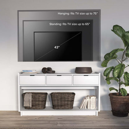 Prepac Simply Modern Buffet Console avec 3 tiroirs - Noir|Console Simply Modern de Prepac à 3 tiroirs - noire