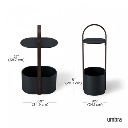 Umbra Modern Steel Bellwood Storage End Table - Black and Walnut|Table de bout moderne Bellwood en acier d'Umbra avec rangement - noire et noyer