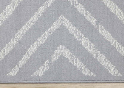 Tapis à rayures modernes Forte gris blanc - 5'3 x 7'5|Tapis Forte gris et blanc à rayures modernes - 5 pi 3 po x 7 pi 5 po