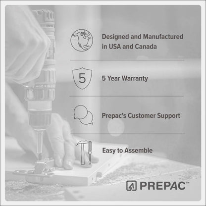 Armoire de rangement profonde Elite avec tablettes fixes et réglables - Blanc|Armoire profonde de rangement Elite avec tablettes fixes et réglables - blanche