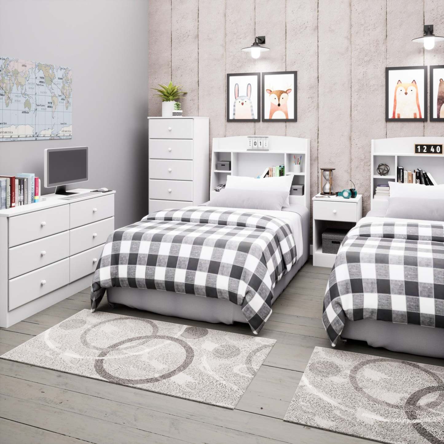 Tête de lit simple Astrid - Blanc|Tête de lit Astrid pour lit simple - blanche