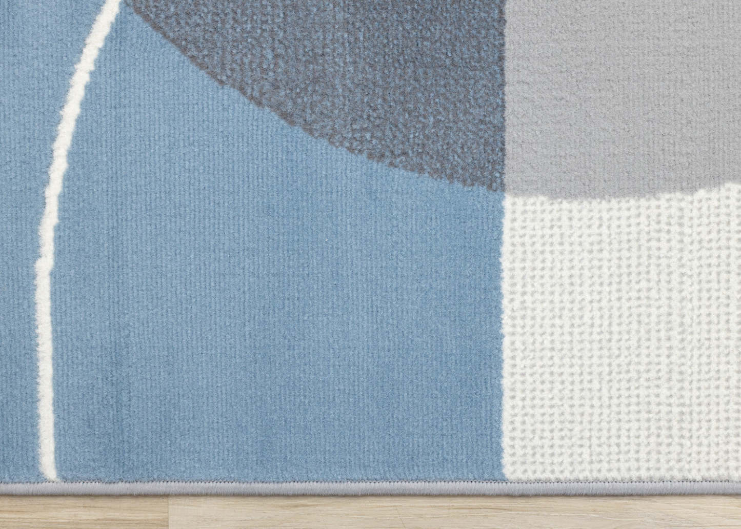 Forte Blue Grey White Half-Circles Geometric Area Rug - 5'3 x 7'5|Tapis géométrique en demi-cercles bleu, gris et blanc Forte - 5 pi 3 po x 7 pi 5 po