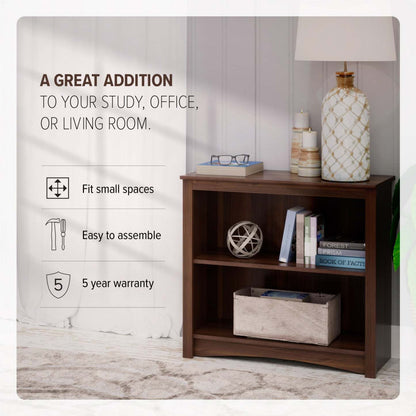 Bibliothèque 2 étagères - Espresso|Bibliothèque à 2 tablettes - espresso