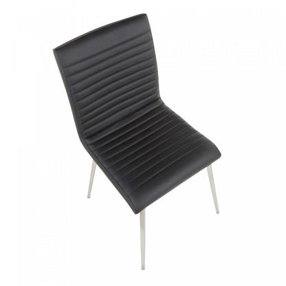 LumiSource Mason Black Faux Leather Contemporary Dining Accent Chair with Swivel - Set of 2|Chaise d’appoint de salle à manger pivotante contemporaine Mason en similicuir noir - ensemble de 2