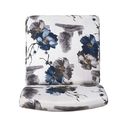 Oliver, ensemble de 2 chaises d'appoint en tissu d'apparence lin avec pieds en bois d'hévéa - Bleu, Multicolore | Lot De 2 Fauteuils D'appoint Oliver En Tissu aspect lin Avec Pieds En Bois D'hévéa - Bleu Et Multicolore