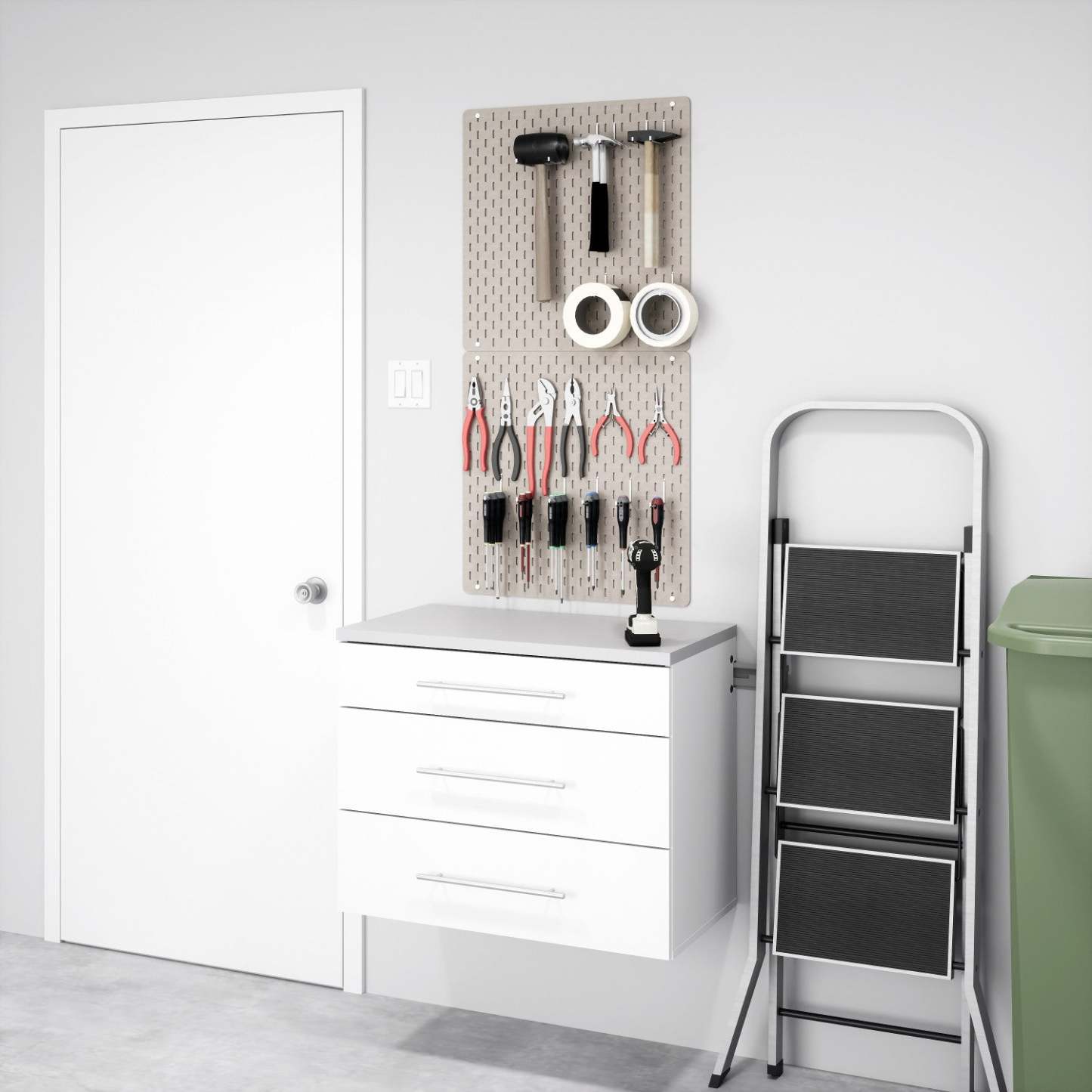 Hangups 3-Drawer Base Storage Cabinet - Blanc|Armoire de plancher HangUps à 3 tiroirs avec rangement - blanc